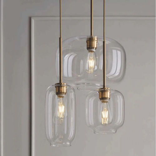 Brass & Glass Sculpted Pendant Lights