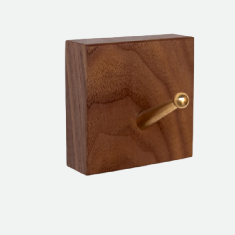 Brass & Wood Wall Hook