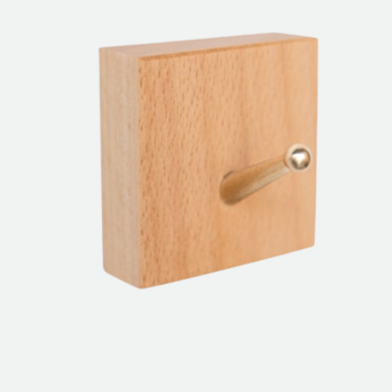 Brass & Wood Wall Hook Beech