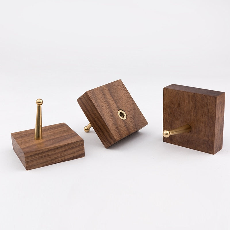 Brass & Wood Wall Hook