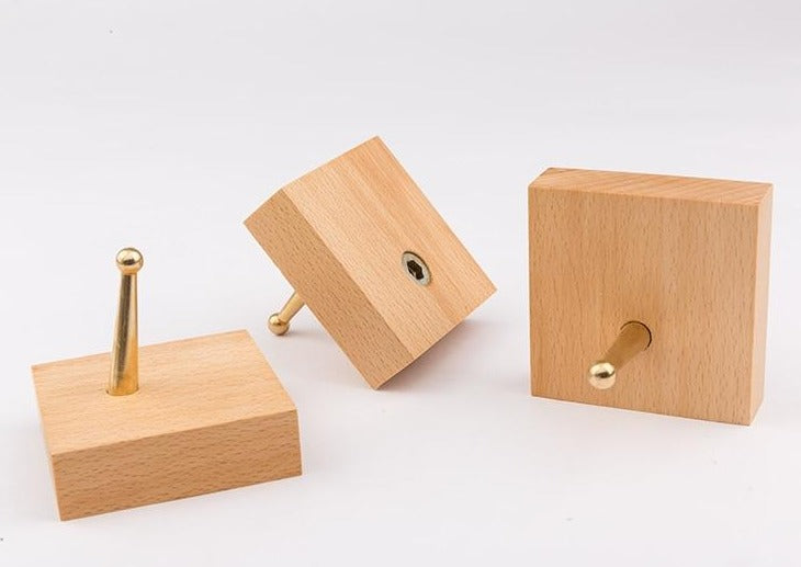 Brass & Wood Wall Hook