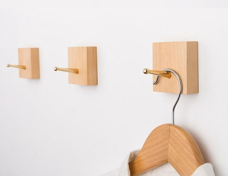 Brass & Wood Wall Hook