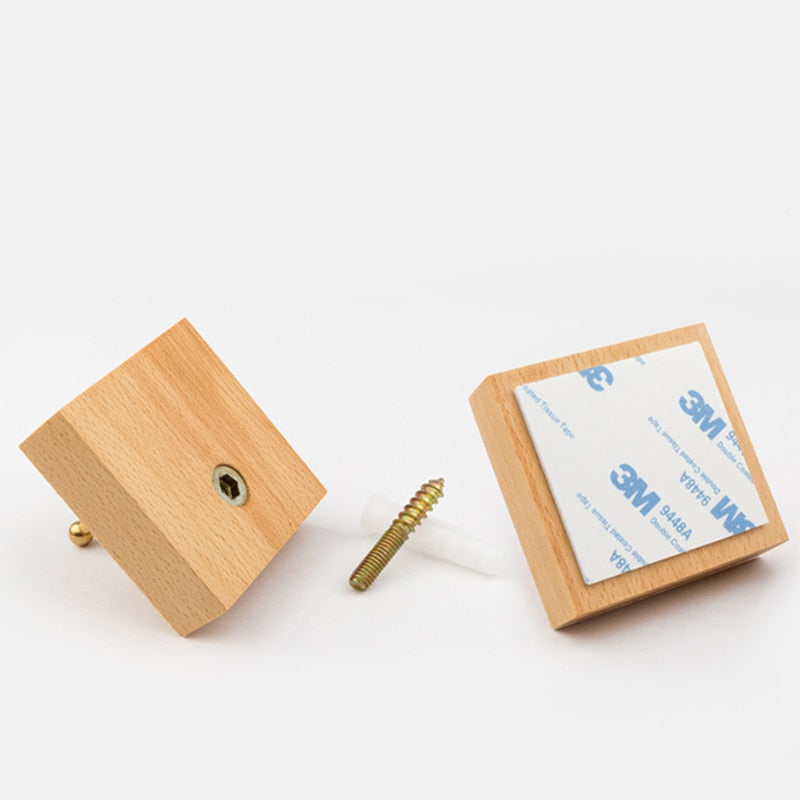 Brass & Wood Wall Hook