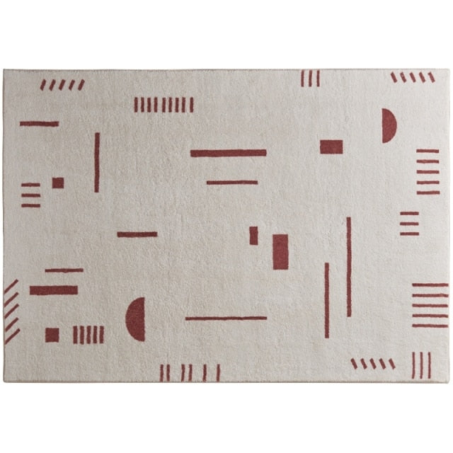 Brick & Ivory Geo Minimal Modern Area Rug