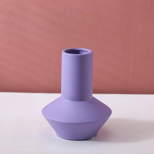 Bright Color Ceramic Flower Vase Begonia Lilac