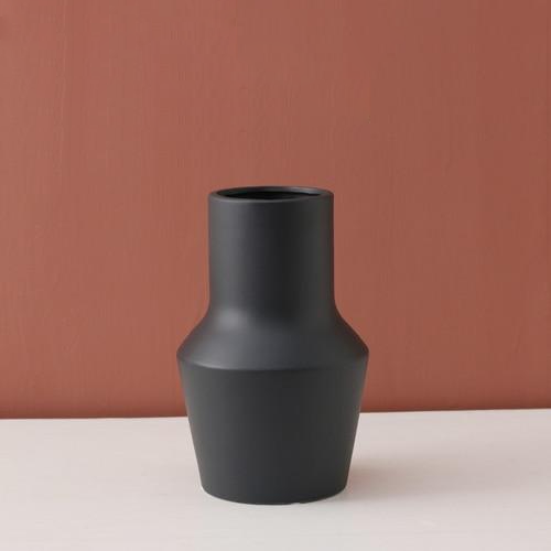 Bright Color Ceramic Flower Vase Mallet Black