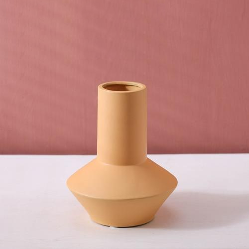 Bright Color Ceramic Flower Vase Begonia Yellow