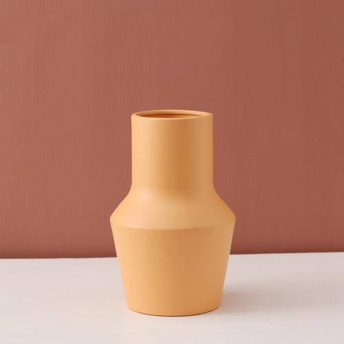 Bright Color Ceramic Flower Vase Mallet Yellow