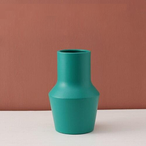 Bright Color Ceramic Flower Vase Mallet Green