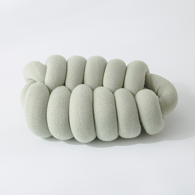 Bright Knot Pillow Jade Green