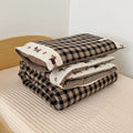 Gingham Kids Comforter Set – Cotton Gauze Neutral Style