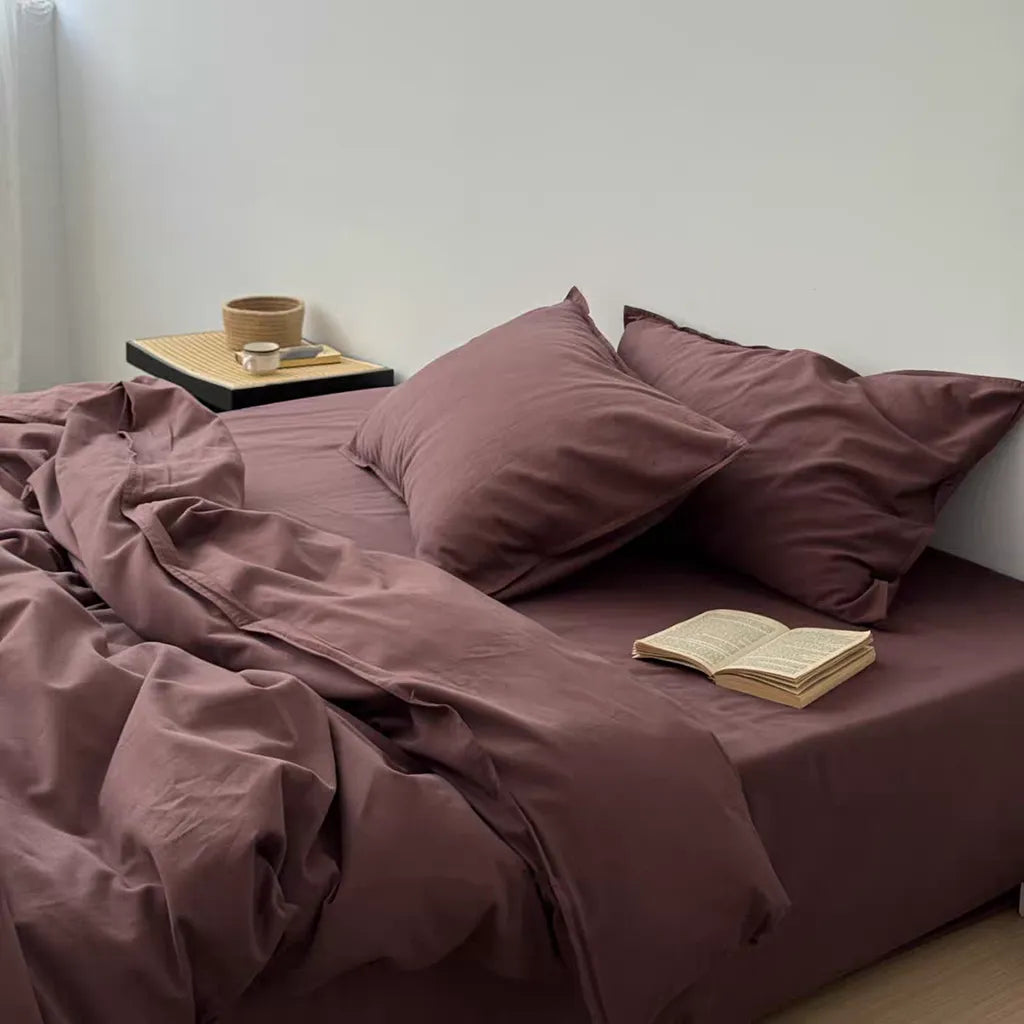 Brushed Cotton Duvet Cover Brown