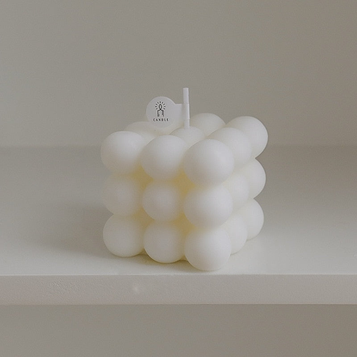 Bubble Cube Decorative Candles White