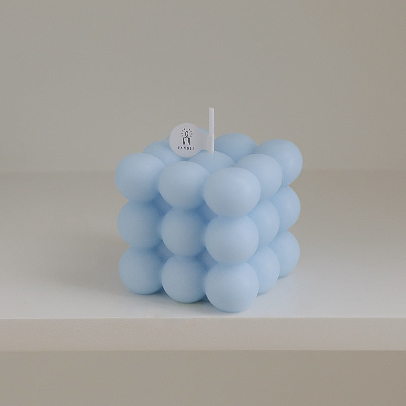 Bubble Cube Decorative Candles Blue