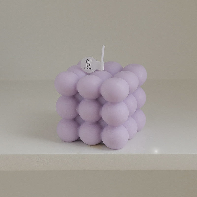 Bubble Cube Decorative Candles Purple