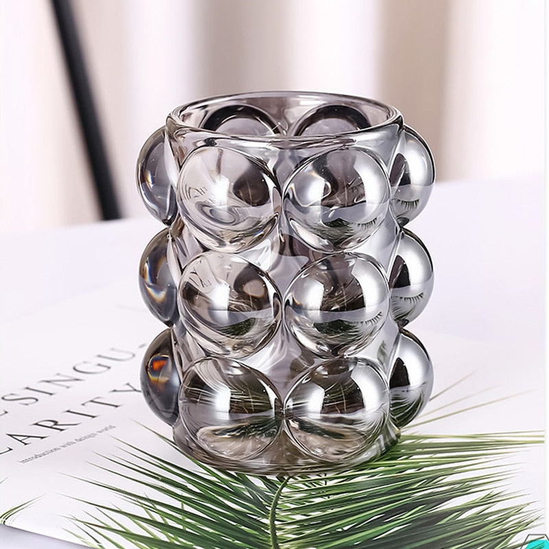 Bubble Cup Glass Desktop Organizer Gray