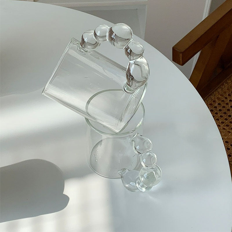 Bubble Handle Glass Mug