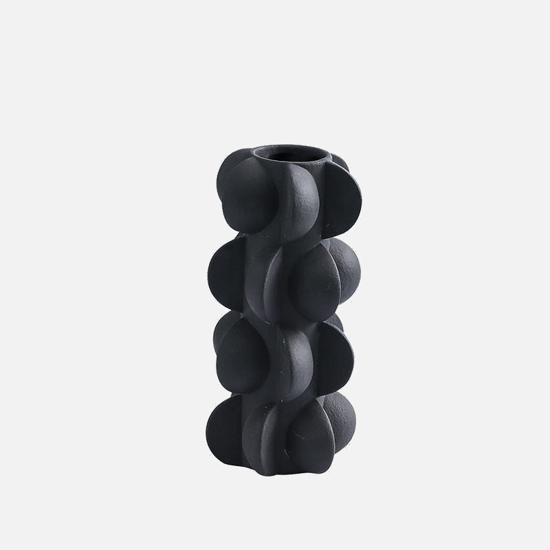Bulb Abstract Ceramic Vase Black Small