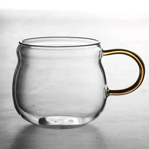 Bulbo Colored Glass Tea Pot & Cup Yellow Cup