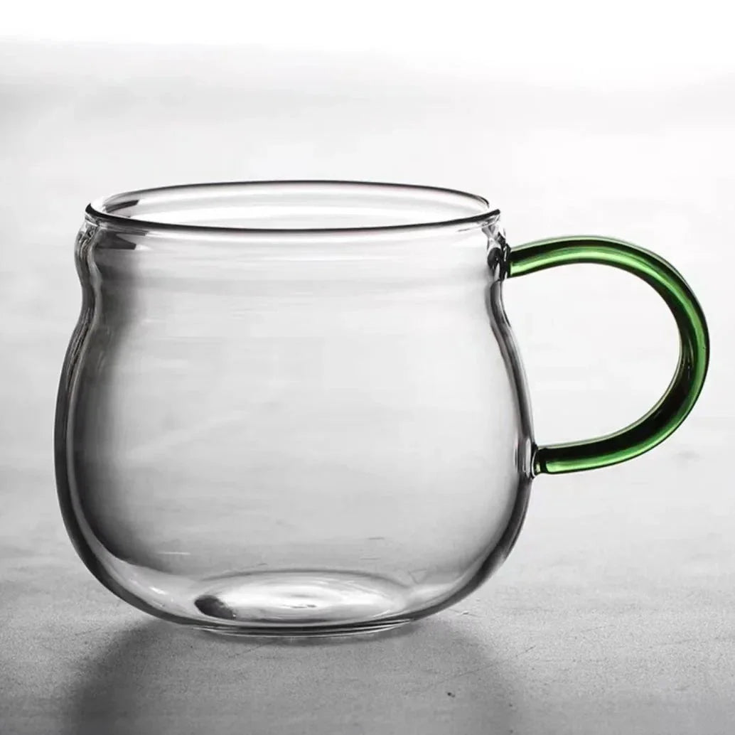 Bulbo Colored Glass Tea Pot & Cup Green Cup