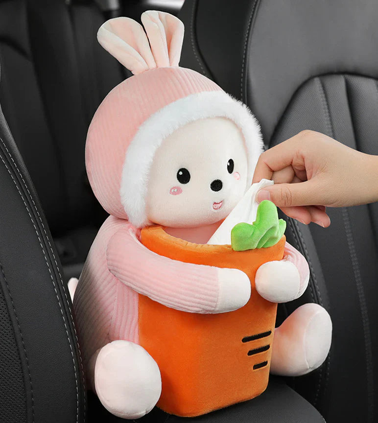 Woof™ - 3 in 1 Car Tissue, Trash and Storage Box Bunny