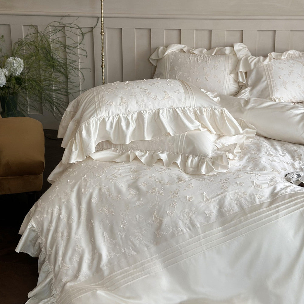 Butterfly Embroidered Bedding Set