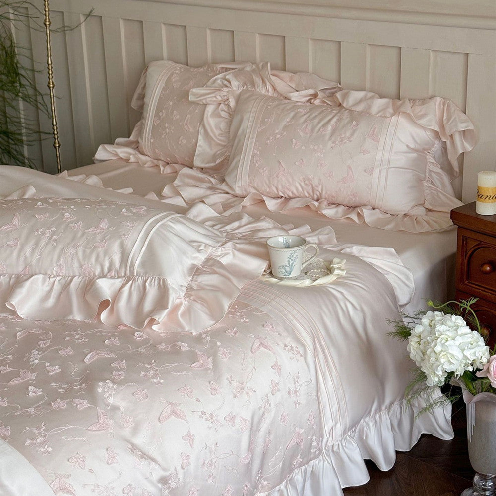 Butterfly Embroidered Bedding Set