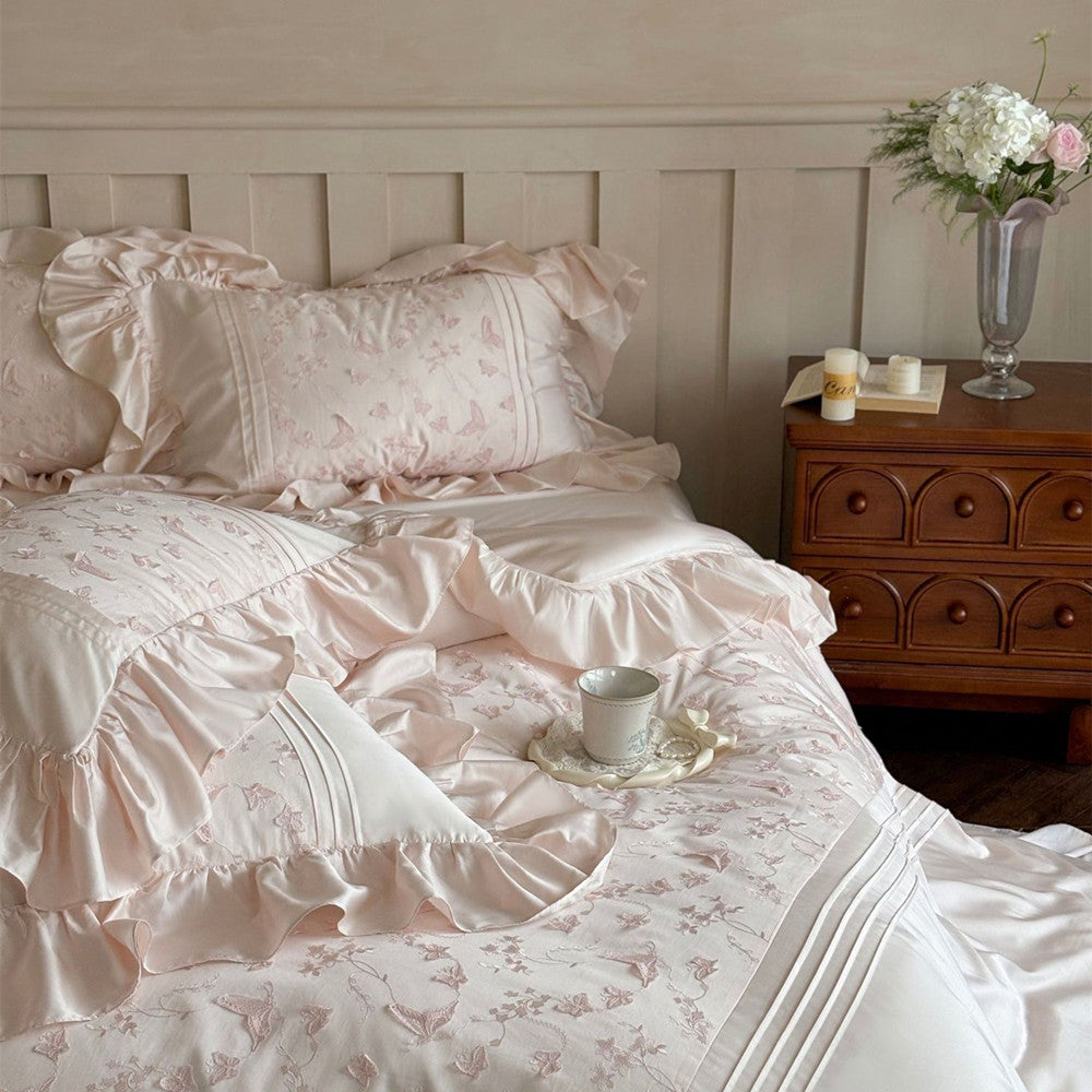 Butterfly Embroidered Bedding Set