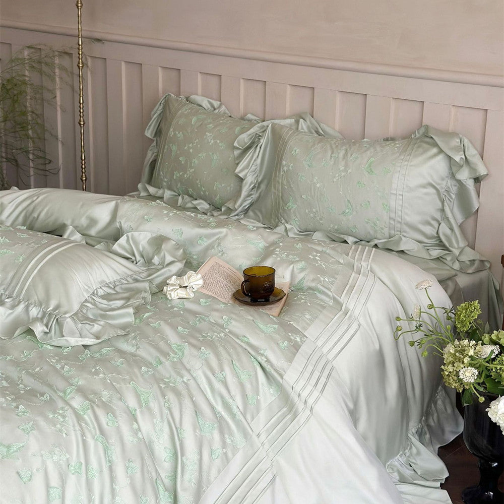 Butterfly Embroidered Bedding Set