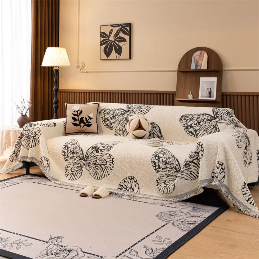 Butterfly Loom Sofa Cover Monochrome
