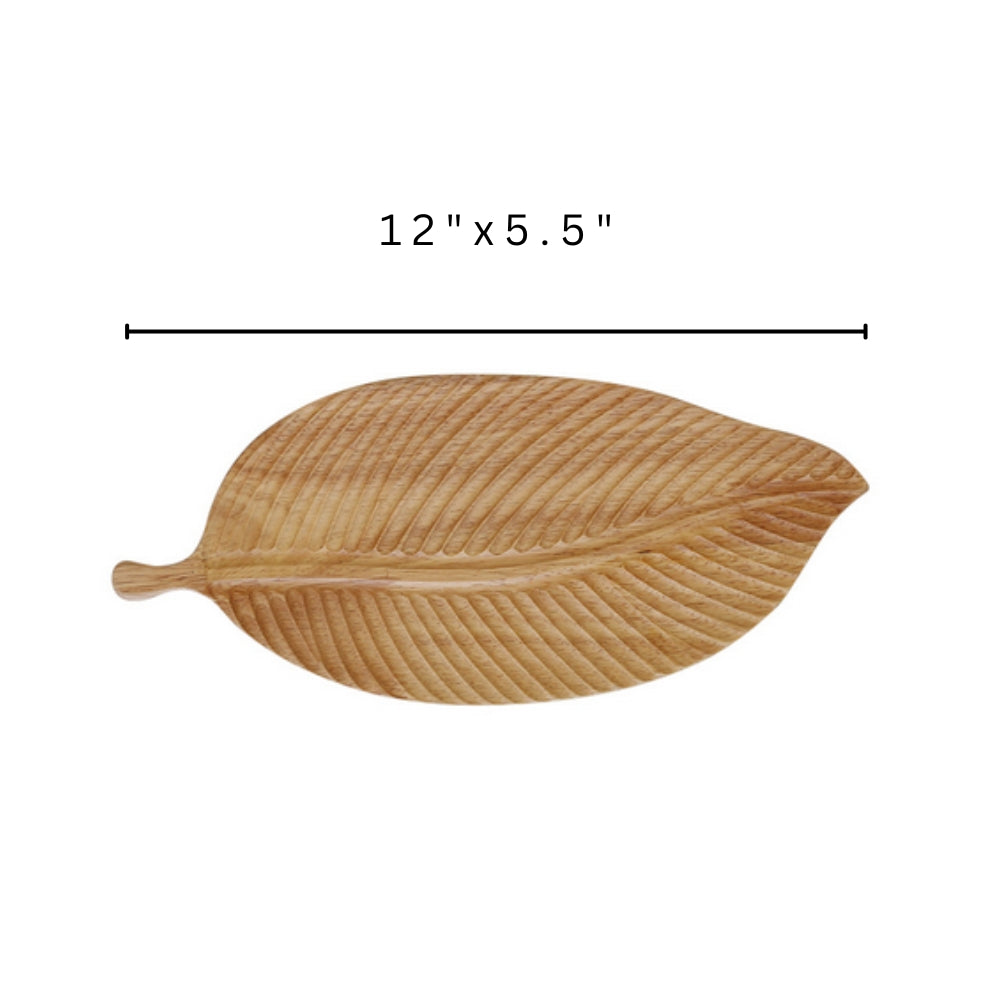 Rustic Leaf Wooden Serving Trays Medium