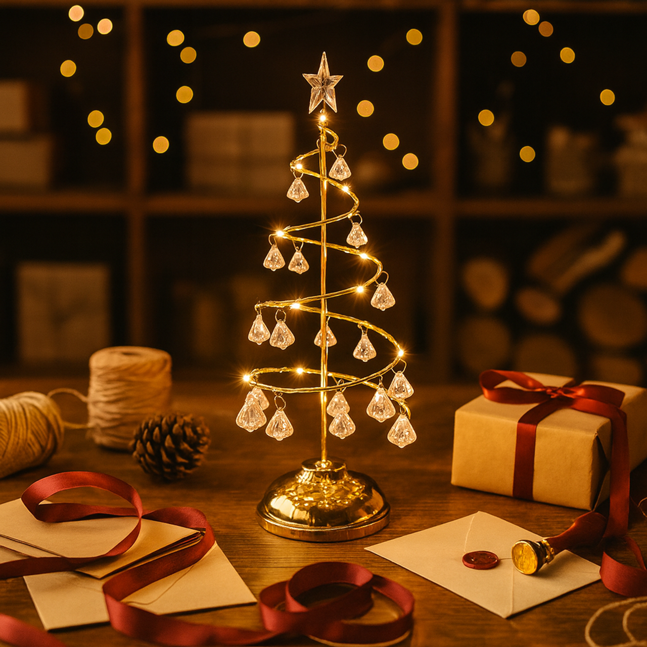 Crystal Cascade - Tabletop Lamp Tree