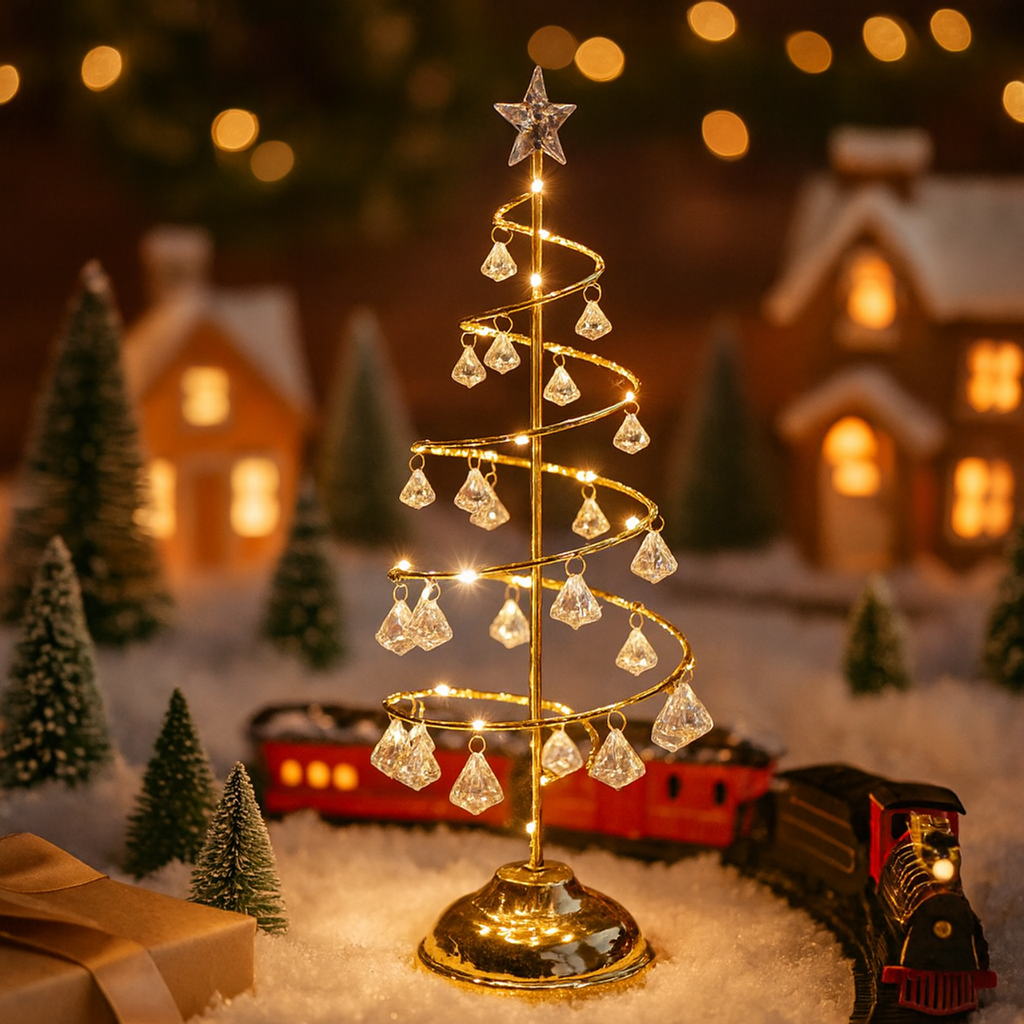 Crystal Cascade - Tabletop Lamp Tree
