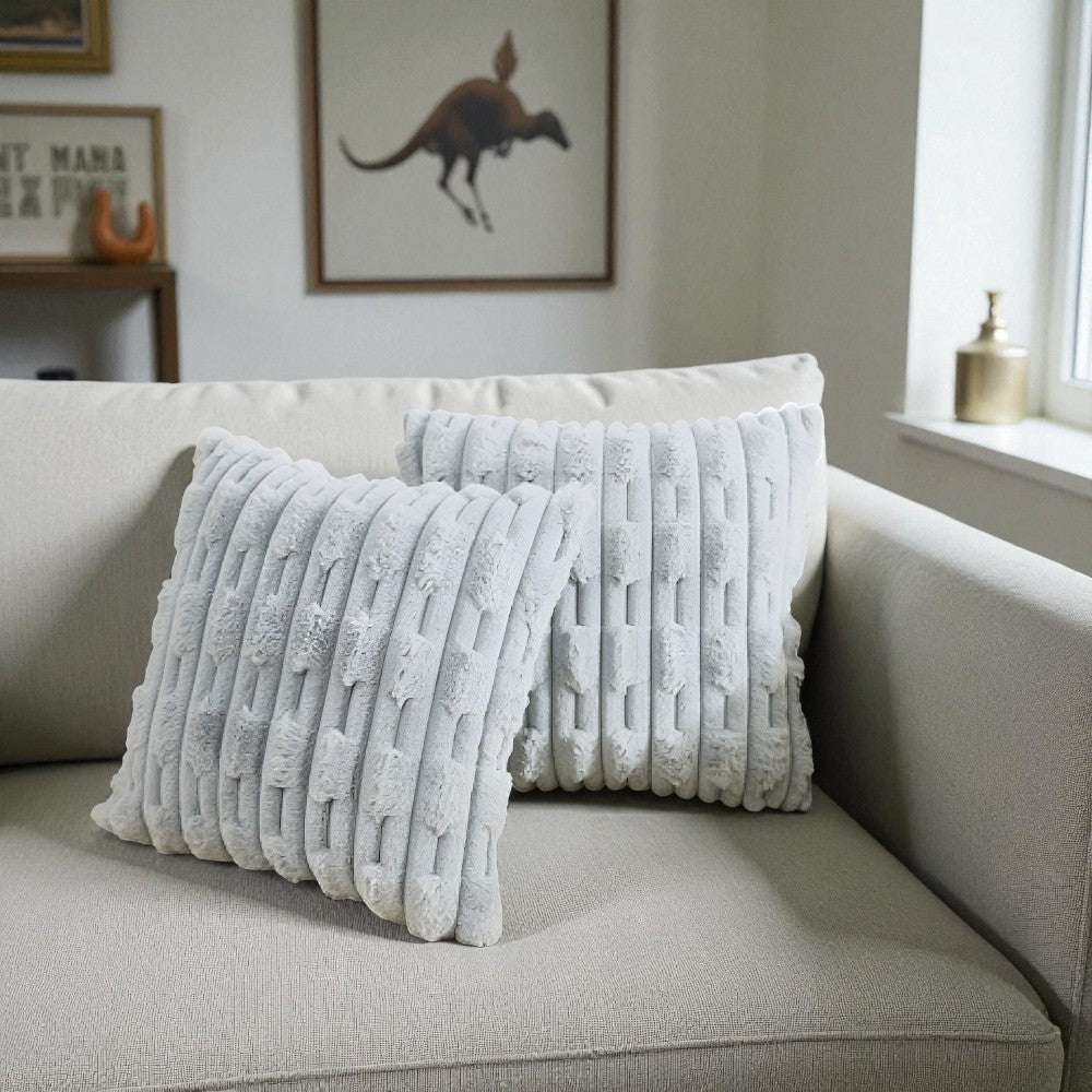 Calm Weave Plush Cushion Cover Sky Shade