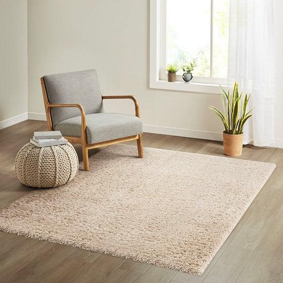 Camdyn Super Soft Polyester Shag Area Rug Cream