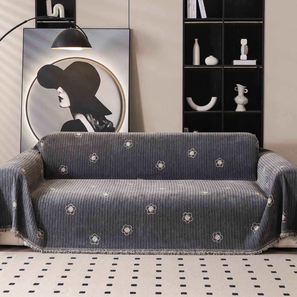 Camellia Bloom Sofa Cover Ash Petal