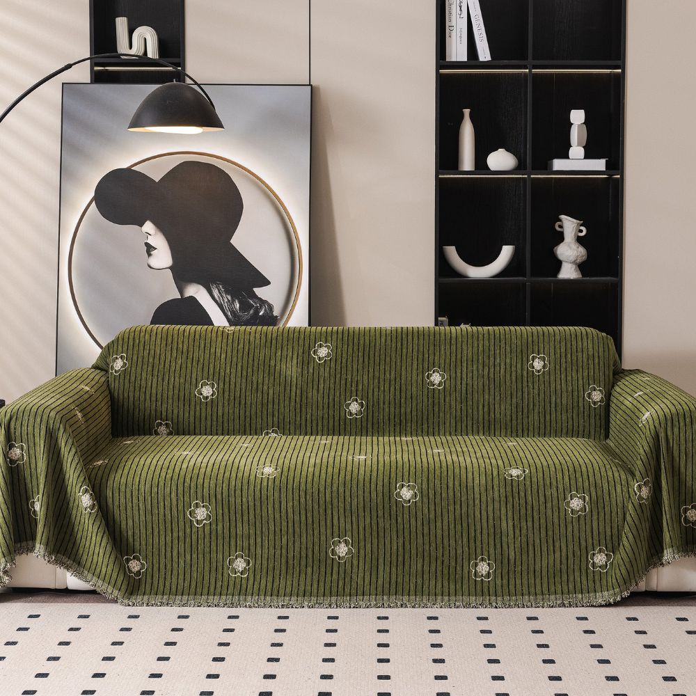 Camellia Bloom Sofa Cover Olive Garden