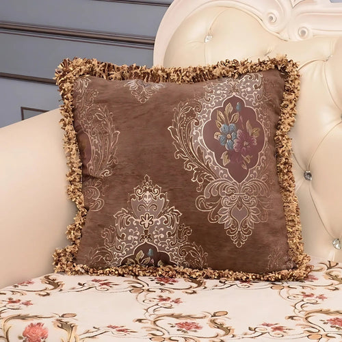 Camila European Style Cushion Cover Mocha Baroque