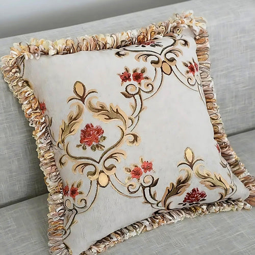 Camila European Style Cushion Cover Beige Blossom