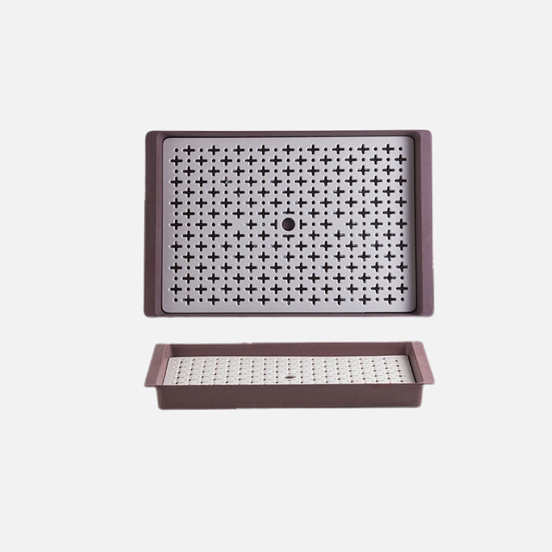 Camper Drain Storage Trays Plum Ivory