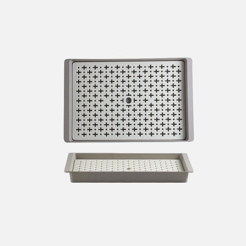 Camper Drain Storage Trays Grey Ivory