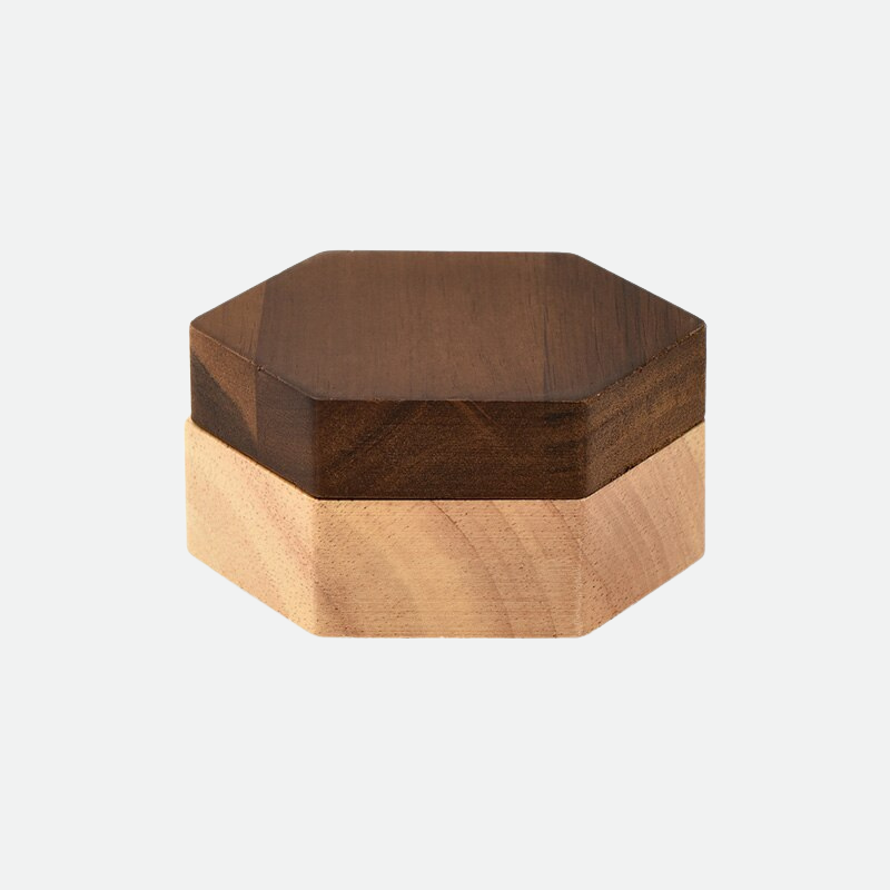 Cana 2-Tone Wooden Ashtray Polygon Small