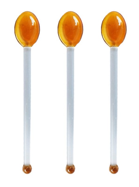 Candy Cane Glass Stirrer Set Amber