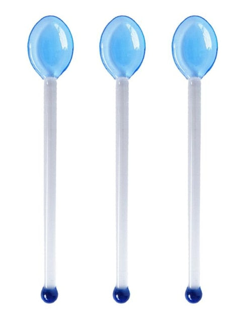 Candy Cane Glass Stirrer Set Blue