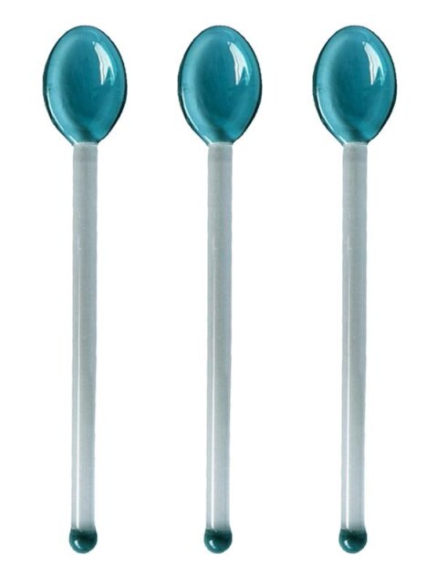 Candy Cane Glass Stirrer Set Lake Green