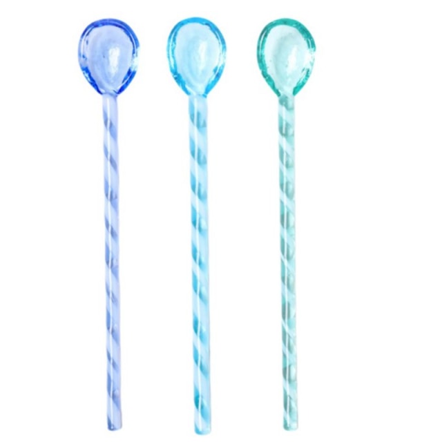Candy Cane Glass Stirrer Set Candy Cane Blue