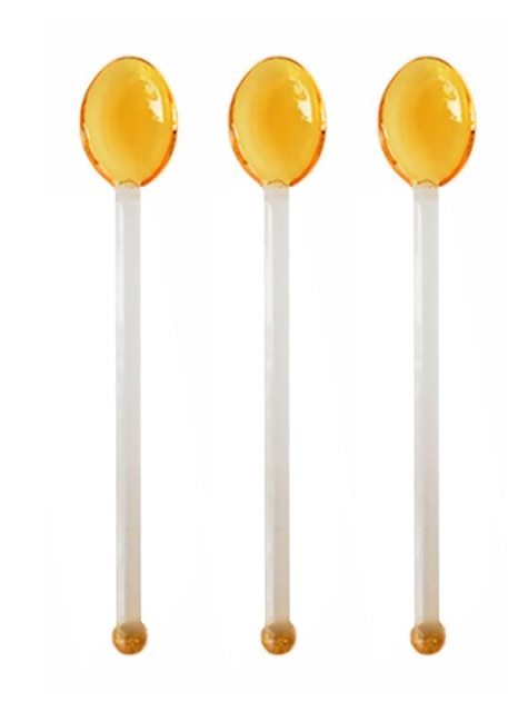 Candy Cane Glass Stirrer Set Yellow