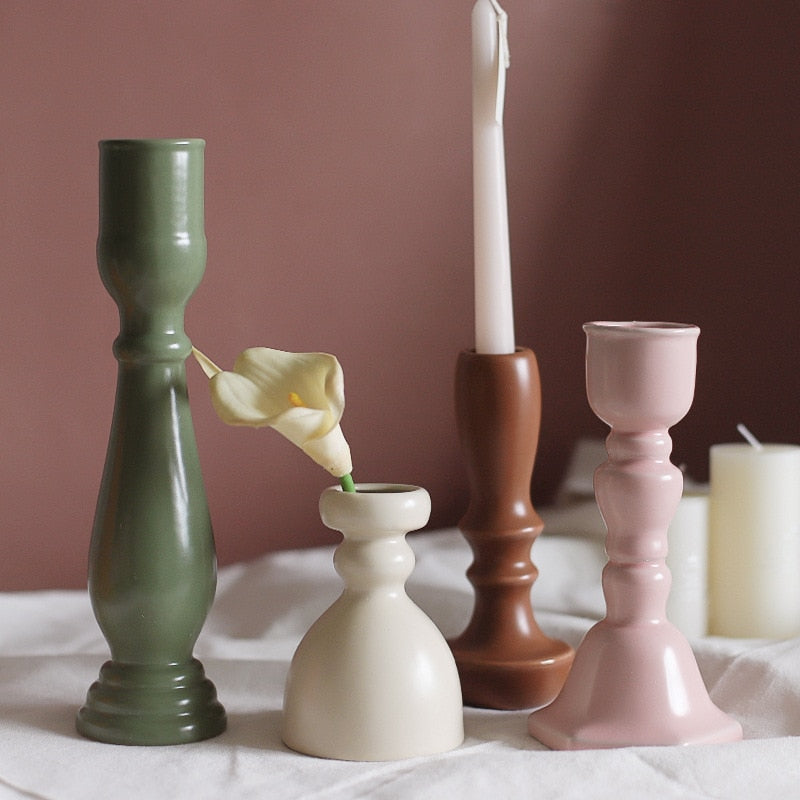 Candy Glazed Ceramic Candle Holders