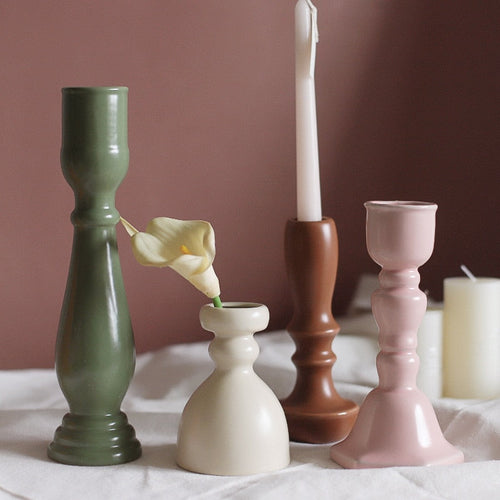 Candy Glazed Ceramic Candle Holders