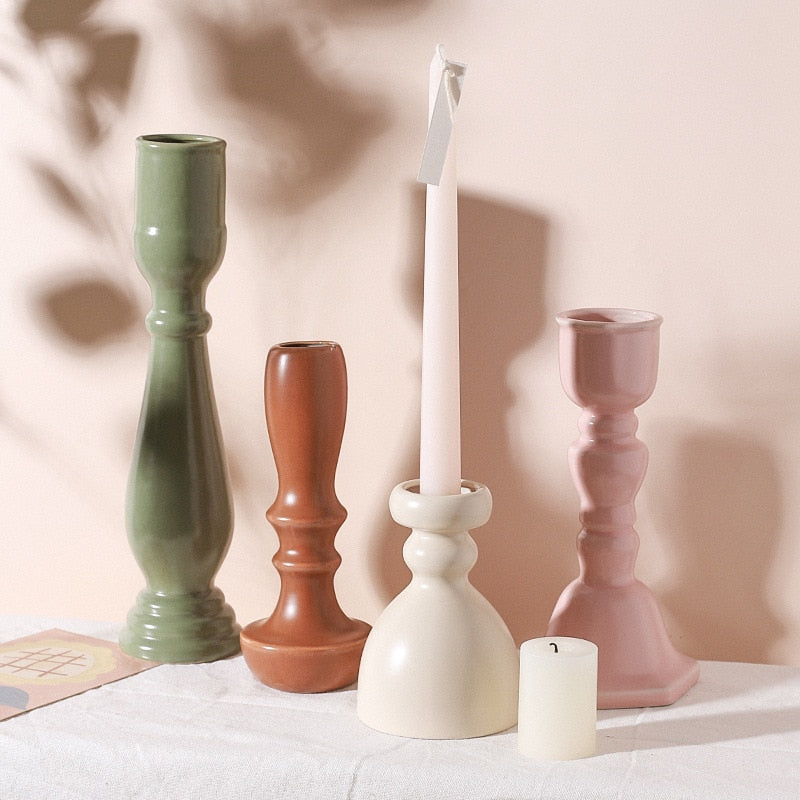 Candy Glazed Ceramic Candle Holders
